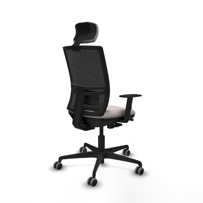 PIQUERAS Y CRESPO Silla de oficina Yunquera con mecanismo Sincro/Traslack Blanco y Negro