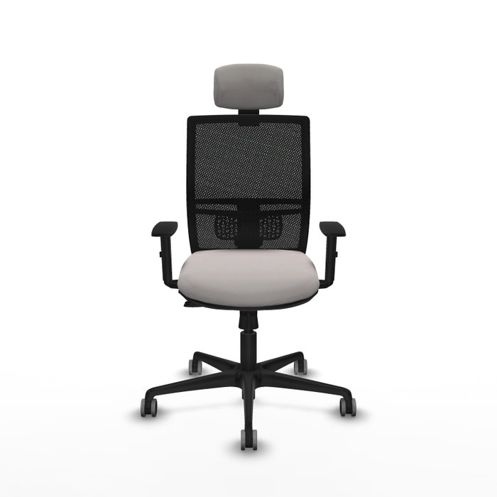 PIQUERAS Y CRESPO Silla de oficina Yunquera con mecanismo Sincro/Traslack Blanco y Negro