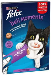 Purina Felix Delight Moments Pato Snack Liquido Para Gatos Adultos 11x4x10gr