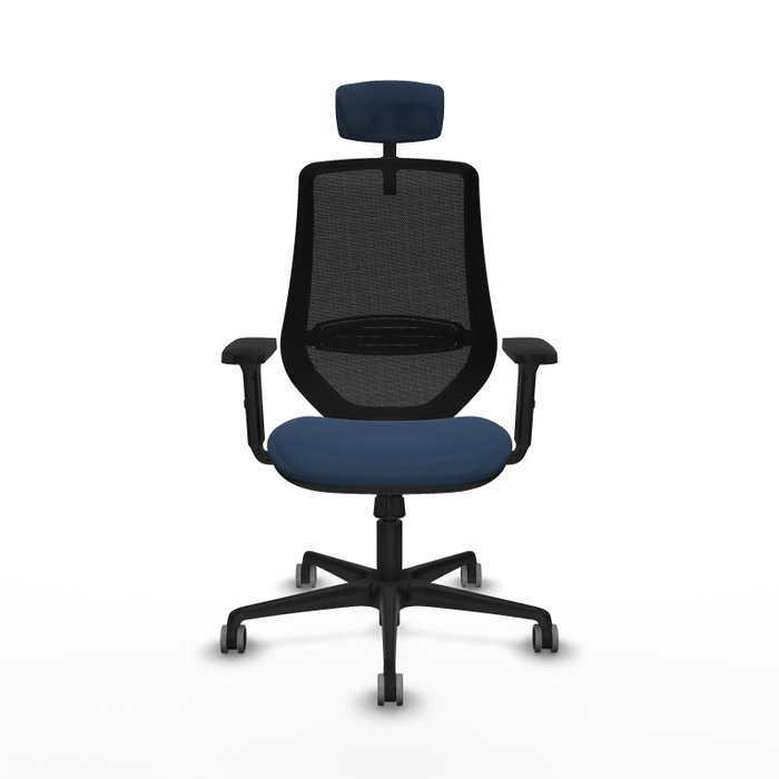 PIQUERAS Y CRESPO Silla de oficina Mardos con mecanismo Sincro, Azul marino y Negro