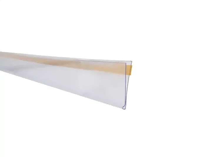 Q-Connect Soporte portaprecios adhesivo semi-transparente para estanterías, etiquetas 40x1000 mm, organización comercial