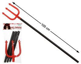 Tridente Rojo Y Negro Desmontable 105 cm para Diablo Halloween