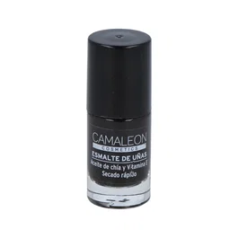 CAMALEON COSMETICS Esmalte de Uñas Negro 6ml Vegano Cruelty Free Larga Duración Brillo Secado Rápido