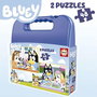 Educa Puzzles Bluey - 2 Puzzles de 48 Piezas en Maletín, para Niños de 4 a 6 Años
