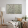 DKD Home Decor Cuadro Lienzo Abstracto Verde Claro Pack de 2