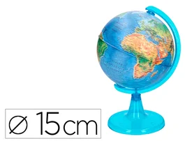 Liderpapel Globo Terráqueo Mapa Físico Diámetro 15 cm Esfera Decoración Hogar Oficina Regalo