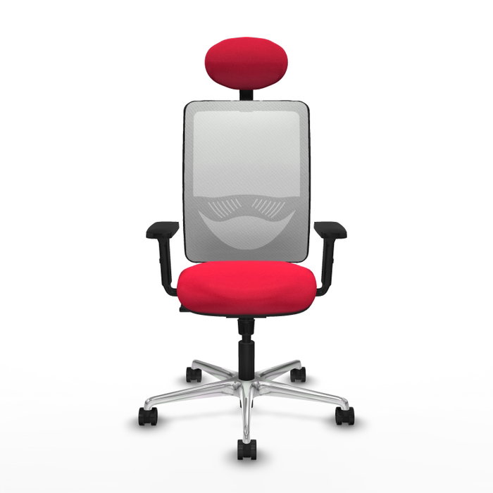 PIQUERAS Y CRESPO Silla de oficina Zulema con mecanismo Sincro, Rojo y Blanco