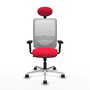 PIQUERAS Y CRESPO Silla de oficina Zulema con mecanismo Sincro, Rojo y Blanco
