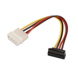AISENS A131-0160 Cable de Alimentación Molex 4-pin Macho a SATA 15-pin Hembra Acodado 0,16 m