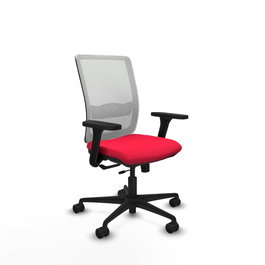 PIQUERAS Y CRESPO Silla de oficina Haches con mecanismo Sincro/Traslack, Rojo y Blanco