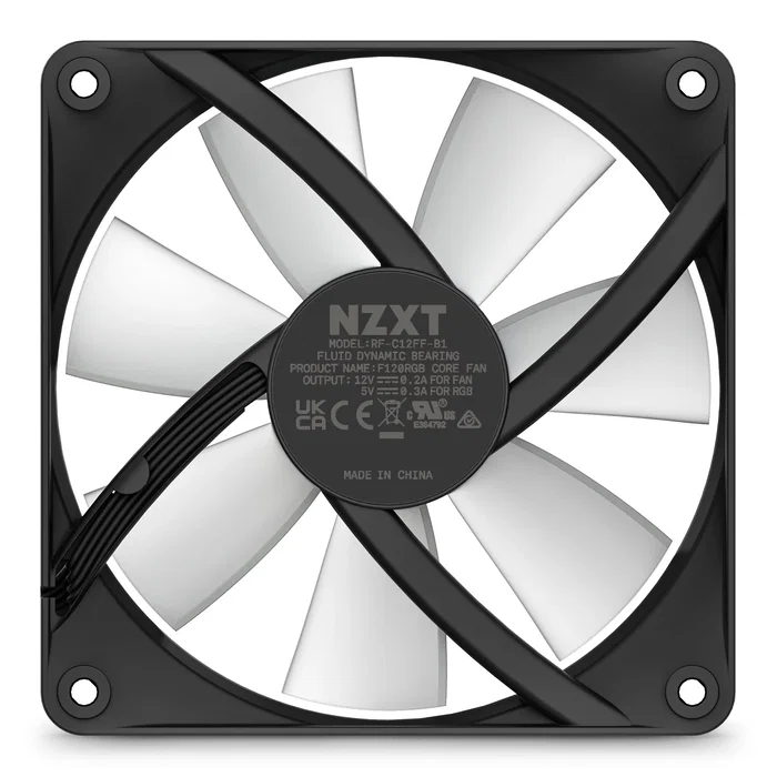NZXT F120 RGB Core Ventilador de 12 cm Negro