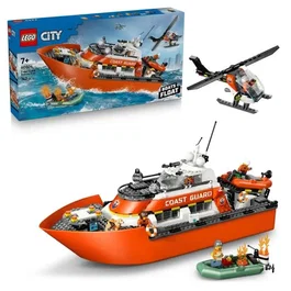 Lego Barco de Rescate y Helicóptero de la Guardia Costera 60504 - Juguete de Construcción para Niños +7 Años