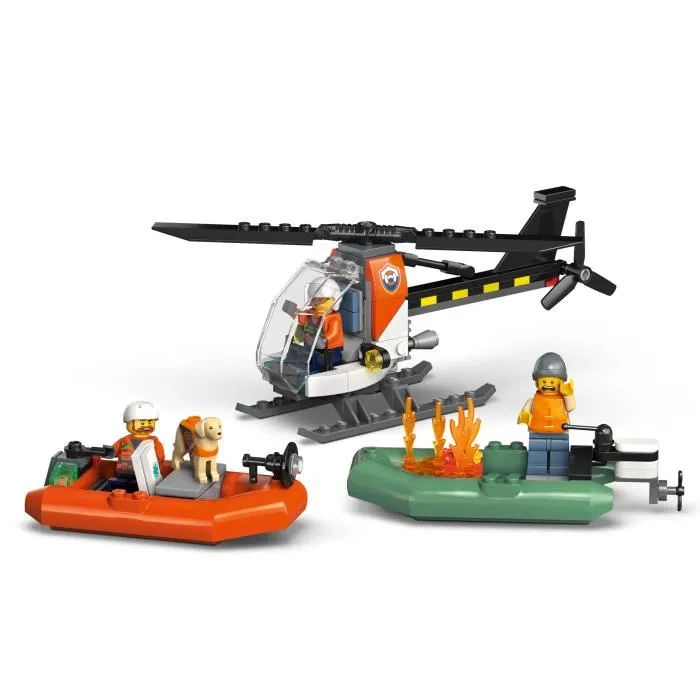 Lego Barco de Rescate y Helicóptero de la Guardia Costera 60504 - Juguete de Construcción para Niños +7 Años