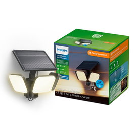 Philips Zyren Luz de Seguridad Solar Negra 24,5 W 3000 K