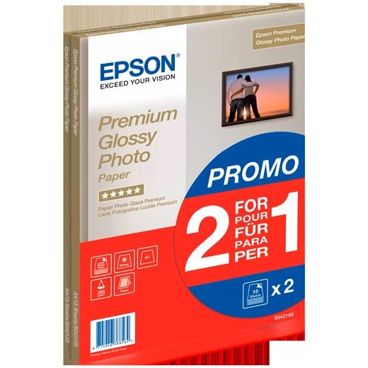 Epson Premium Glossy Photo Paper A4, 2x 15 Hojas, 255 g/m²