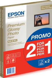 Epson Papel Premium Glossy Photo 255 gr, A4, 15h. Promocion 2x1
