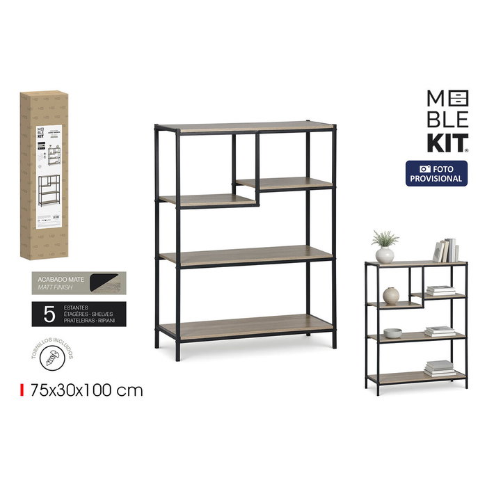 Moblekit Estantería Multiusos ARVID Madera-Metal