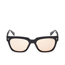 Guess Gafas de Sol GU8265 01E para Hombre - Forma Cuadrada, Montura Negro Brillante, Cristales Marrón, Ancho Puente 19 mm, Diámetro 53 mm, Patilla 150 mm