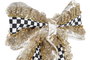DKD Home Decor Decoración Colgante de Poliéster con Lazo Dorado y Negro