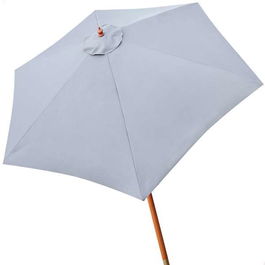 Color Baby Parasol Terraza 300 cm Mástil Madera 4,8 cm Gris