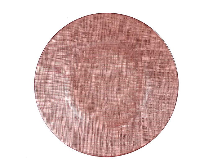VIVALTO Plato Vidrio 21 cm Rosa Pastel para Mesa (Set de 24)