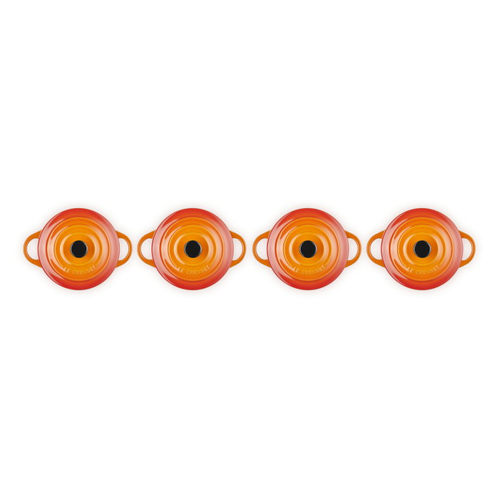 Le Creuset Mini Braeterset 4x1 con Tapa 10x5cm Color Naranja Cerámico