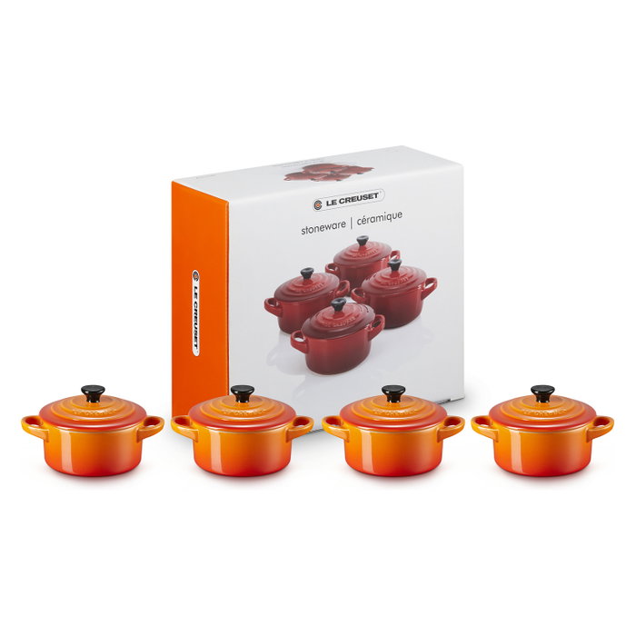 Le Creuset Mini Braeterset 4x1 con Tapa 10x5cm Color Naranja Cerámico