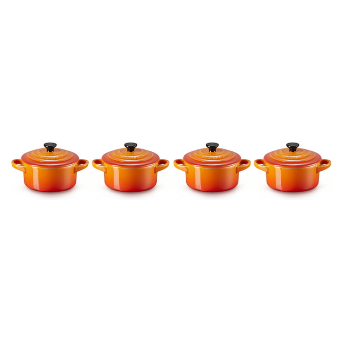 Le Creuset Mini Braeterset 4x1 con Tapa 10x5cm Color Naranja Cerámico
