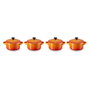 Le Creuset Mini Braeterset 4x1 con Tapa 10x5cm Color Naranja Cerámico