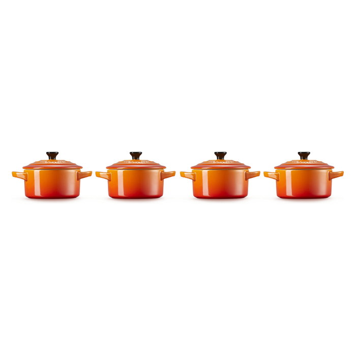Le Creuset Mini Braeterset 4x1 con Tapa 10x5cm Color Naranja Cerámico