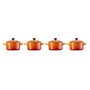 Le Creuset Mini Braeterset 4x1 con Tapa 10x5cm Color Naranja Cerámico