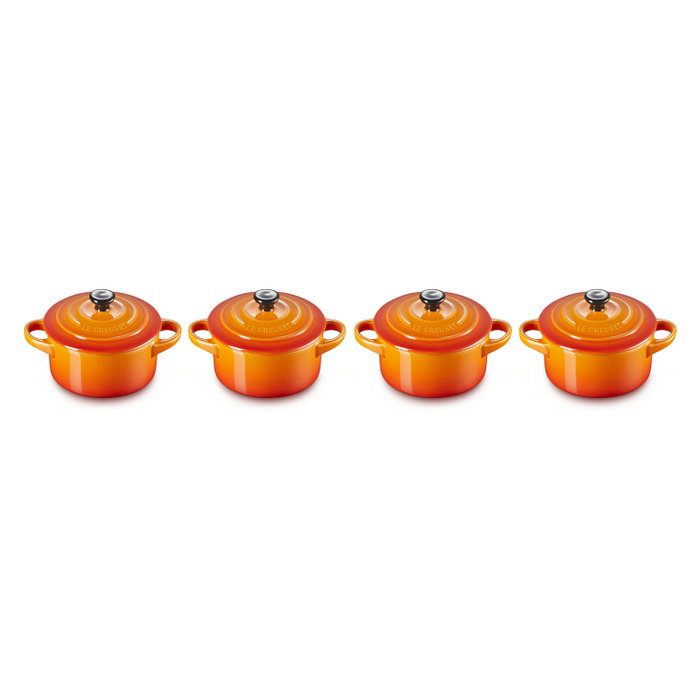 Le Creuset Mini Braeterset 4x1 con Tapa 10x5cm Color Naranja Cerámico