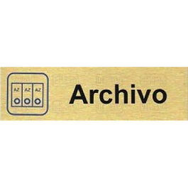 DUVER Placa Aluminio Oro 150X45 "Archivo"