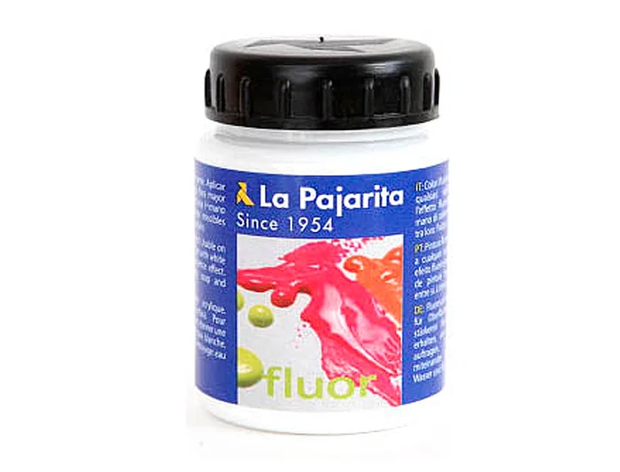 La Pajarita Pintura Acrílica F-00 Blanco Fluorescente Acabado Brillante 75ml