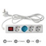 GSC Evolution Base múltiple Serie Estándar 4T con interruptor, 1,5M, Blanco