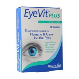 Health Aid Eyevit Plus 30 cápsulas - Complemento alimenticio con vitaminas, minerales, botánicos y omega-3