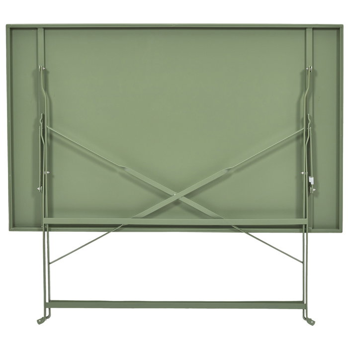 Home Deco Factory Mesa Plegable Palerme Acero Inoxidable Verde 110x70x71 cm