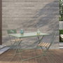 Home Deco Factory Mesa Plegable Palerme Acero Inoxidable Verde 110x70x71 cm