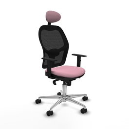 PIQUERAS Y CRESPO Silla de oficina Jorquera Rosa y Negro