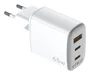 Celly UPTC1USB2USBC65 Cargador de Pared GaN 65W, 2 Puertos USB-C + 1 USB-A, Blanco, para Smartphone y Tableta
