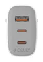 Celly UPTC1USB2USBC65 Cargador de Pared GaN 65W, 2 Puertos USB-C + 1 USB-A, Blanco, para Smartphone y Tableta