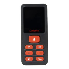 Medid Medidor distancia láser rojo 40 m con cálculo áreas, volúmenes, pitágoras, 99 registros memoria, bolsa y pilas AAA