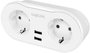 LogiLink Enchufe inteligente WiFi con 2 puertos CEE 7/3 y 2 puertos USB-A, compatible con Tuya
