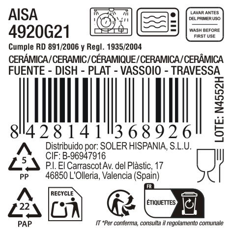 La Mediterranea Fuente Oval Aisa