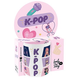 LOVELY STORY Taza Stars K-Pop 330 ml, Cerámica, Apta para Microondas y Lavavajillas
