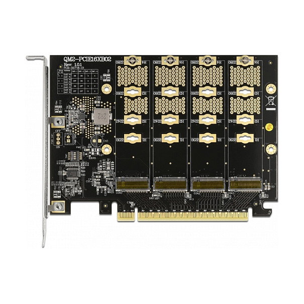 DeLOCK PCIe x16 a 4 x NVMe M.2 Interno Key M Tarjeta Adaptador - Bifurcación