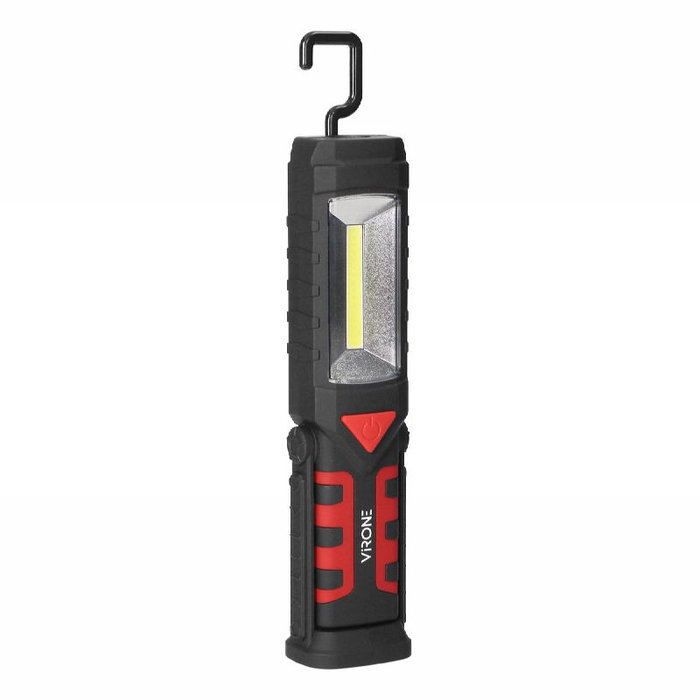 ORNO Linterna LED Recargable COB 3W + 1W con Gancho, 2800mAh y Función Powerbank