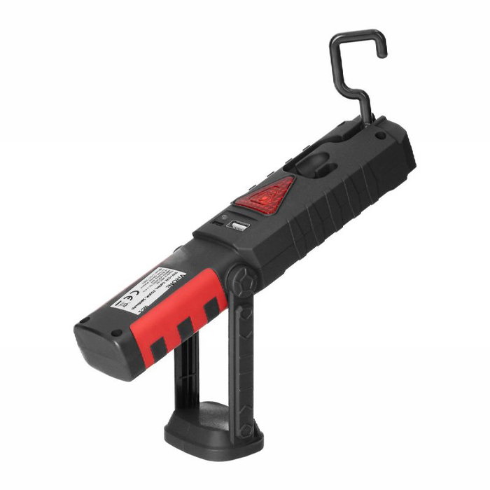 ORNO Linterna LED Recargable COB 3W + 1W con Gancho, 2800mAh y Función Powerbank