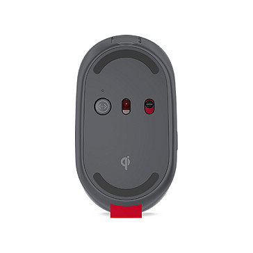 Lenovo Go Ratón Inalámbrico Ambidiestro Multi Dispositivo, RF Wireless + Bluetooth 5.0, 2400 DPI, Puerto USB-C, Recargable, Gris