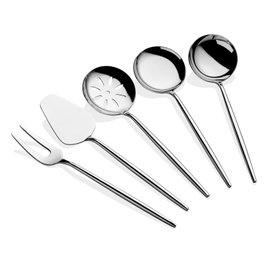 Hermia Almeria - Silver Juego de Servicio de Cocina de Acero Inoxidable de 5 Piezas Color Plata
